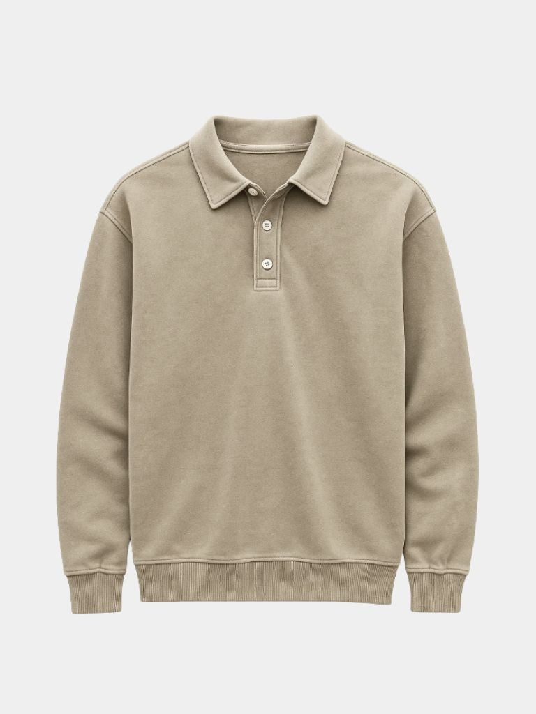 Canyon Mist Long Sleeve Polo Shirt — North Row | Side View