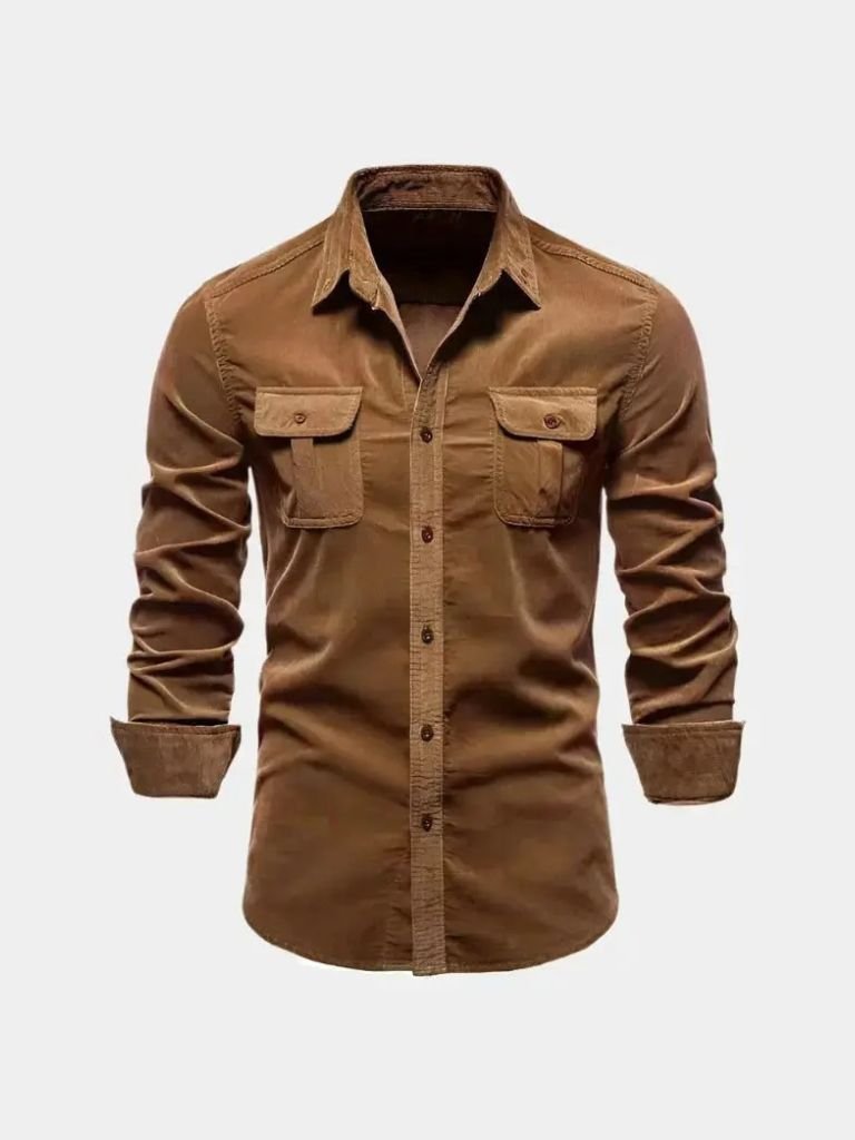 Casual Business Corduroy Shirt — North Row | Close-Up