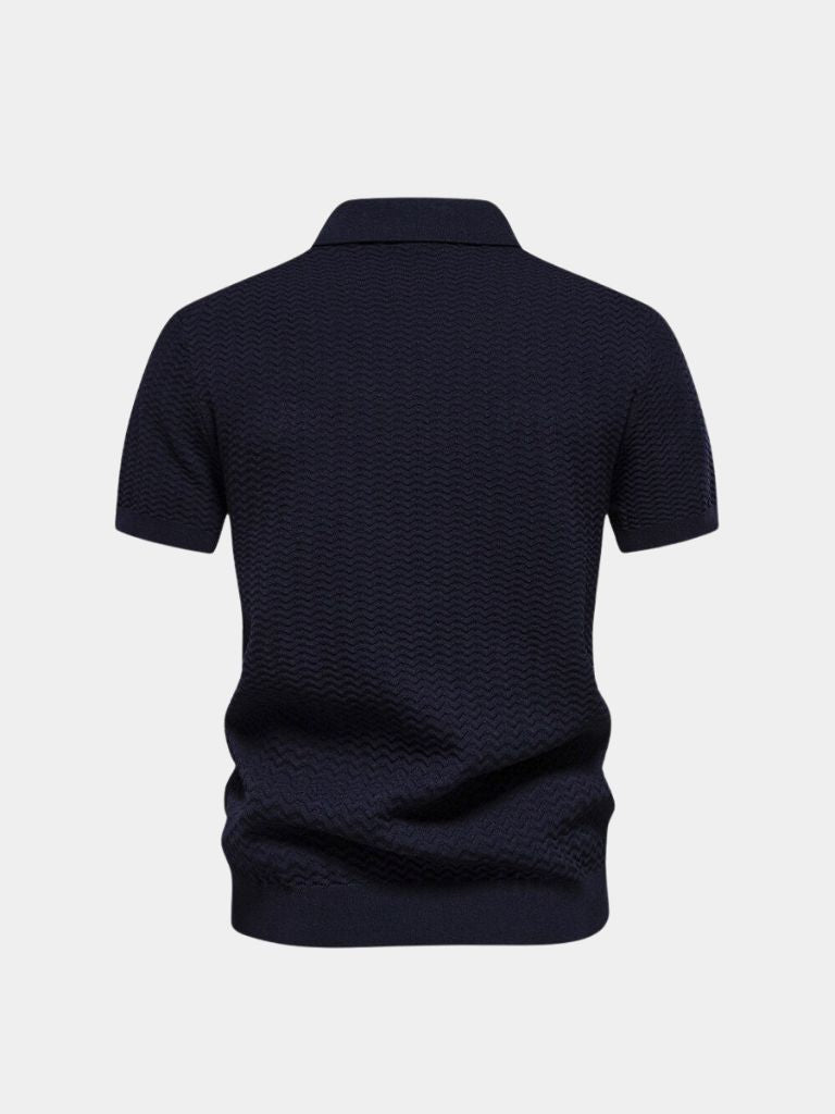 Classic Fit Quarter Zip Business Casual Short Sleeves Polo — North Row | Full Length