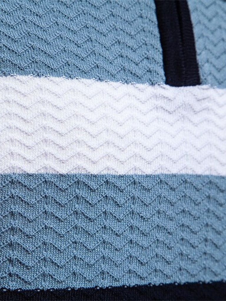 Classic Fit Quarter Zip Business Casual Short Sleeves Polo — North Row | Close-Up