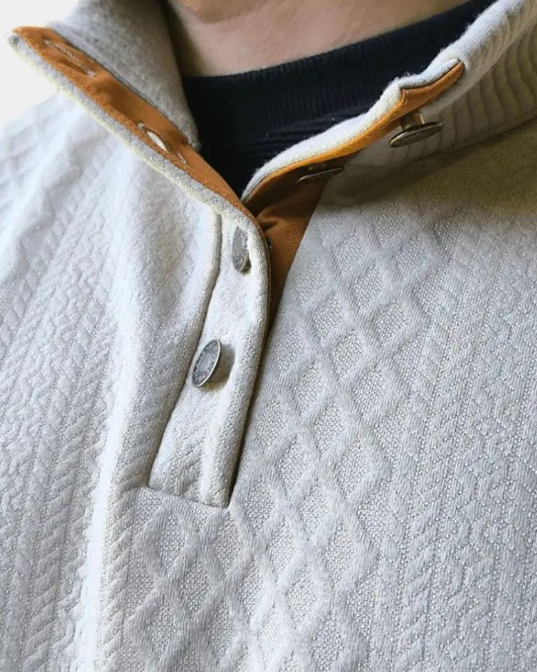 Classic High Collar Pullover — North Row | Side View