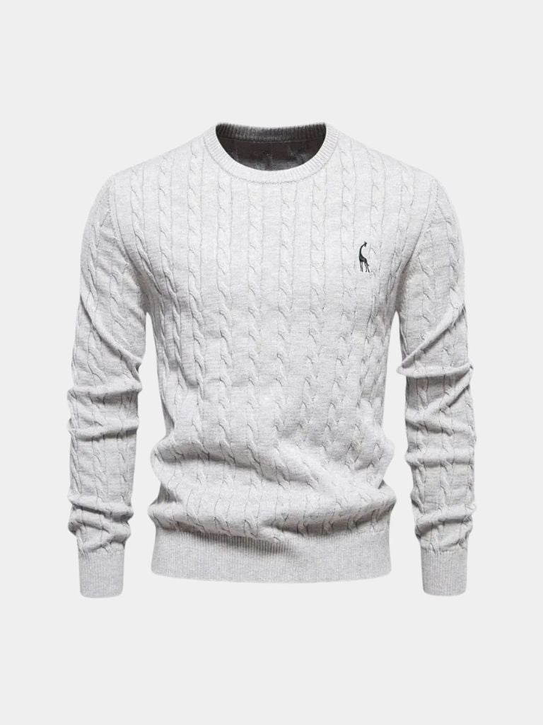 Cotton  Crew Neck Pullover Sweater — North Row | Collar Detail