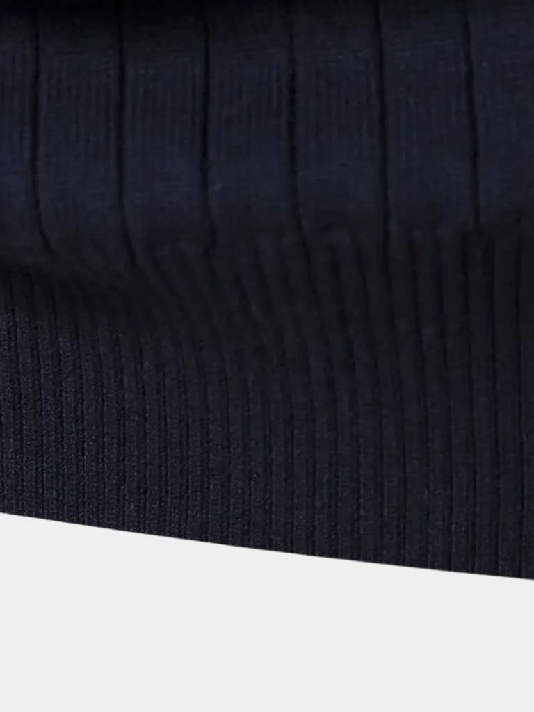 Cotton Knit Vertical Stripes Quarter-Zip Sweater — North Row | Worn Look