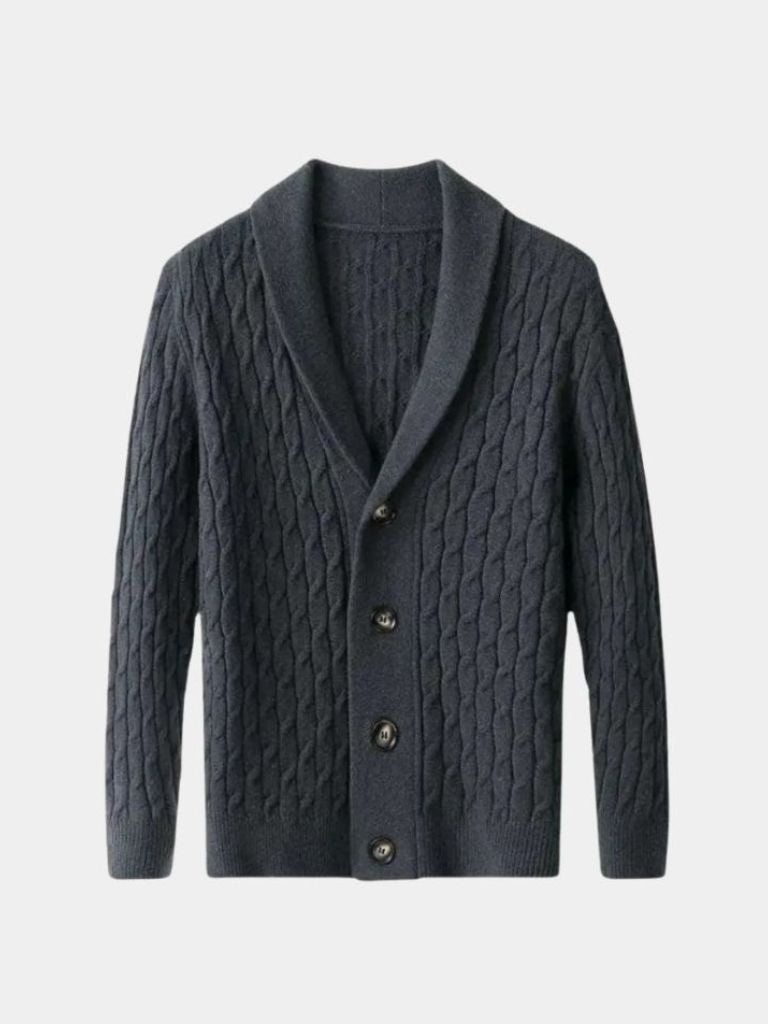 Cozy Classic Cardigan — North Row | Model Wearing