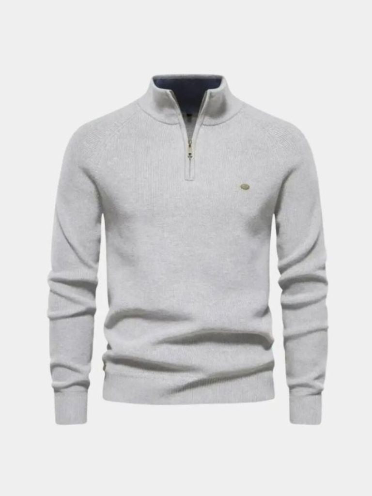 Elegant Quarter Zip Sweater — North Row | Close-Up
