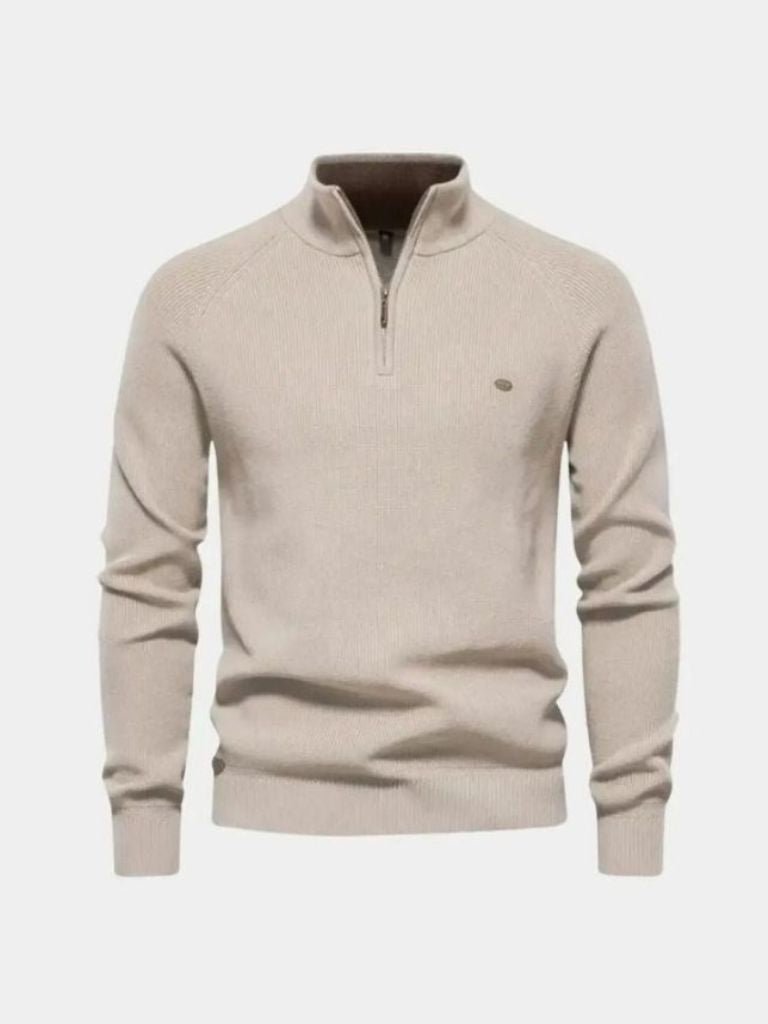 Elegant Quarter Zip Sweater — North Row | Texture Detail