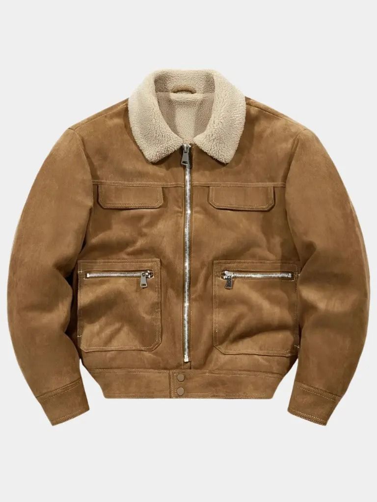 Essential Fleece Suede Jacket — North Row | Front View