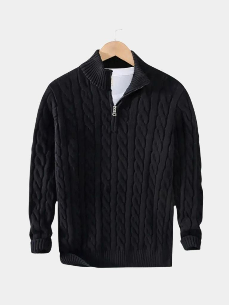 Essential Half Zip Curve Sweater — North Row | Close-Up