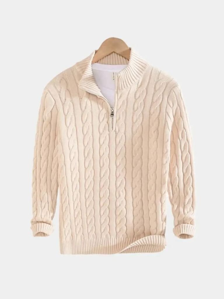 Essential Half Zip Curve Sweater — North Row | Flat Lay