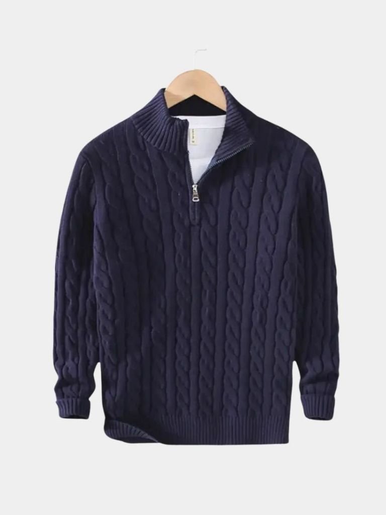 Essential Half Zip Curve Sweater — North Row | Texture Detail