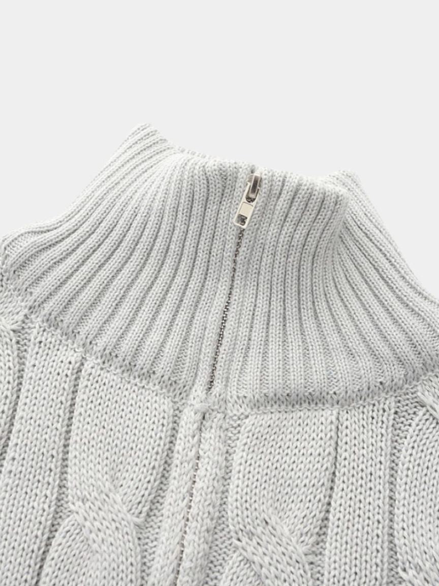 Essential Half Zip Curve Sweater — North Row | Detail View