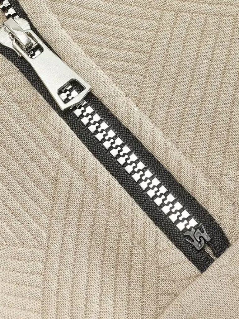 Essential Henley High Collar Quarter Zip Pullover — North Row | Lifestyle