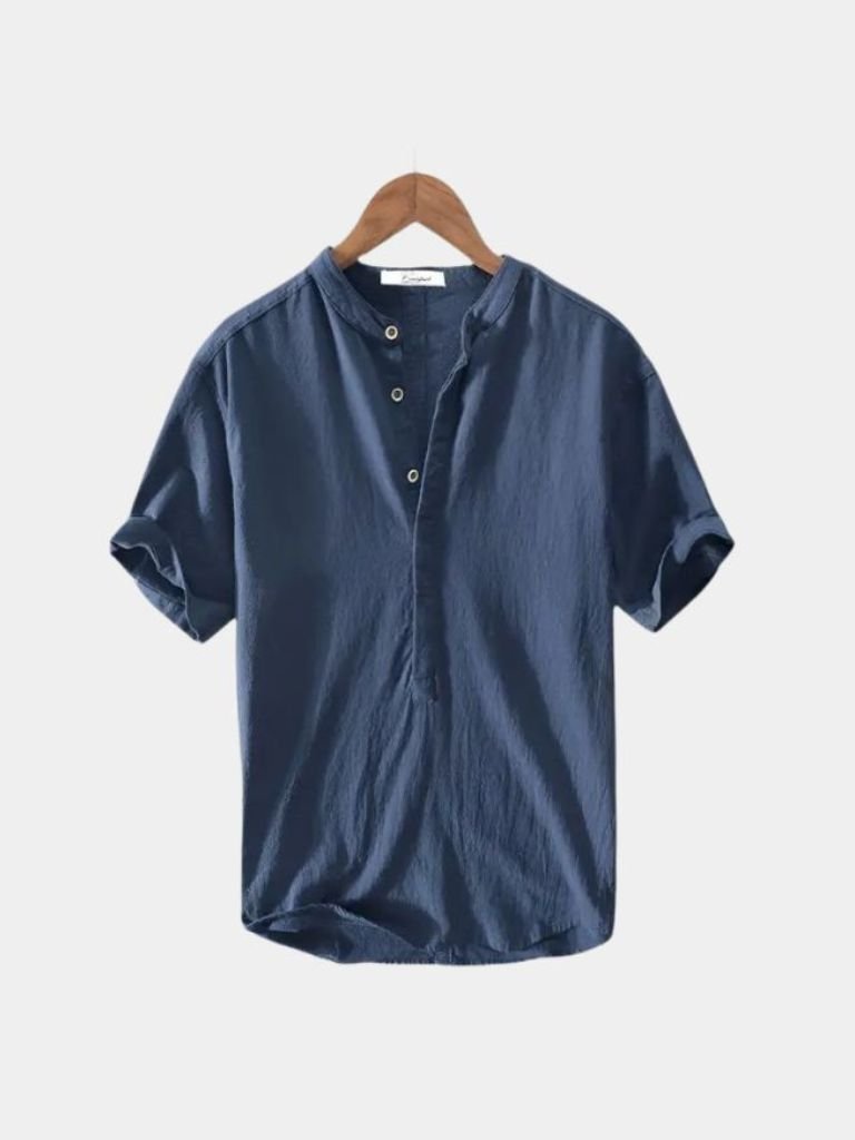 Essential Short Sleeve Linen Shirt — North Row | Full Length