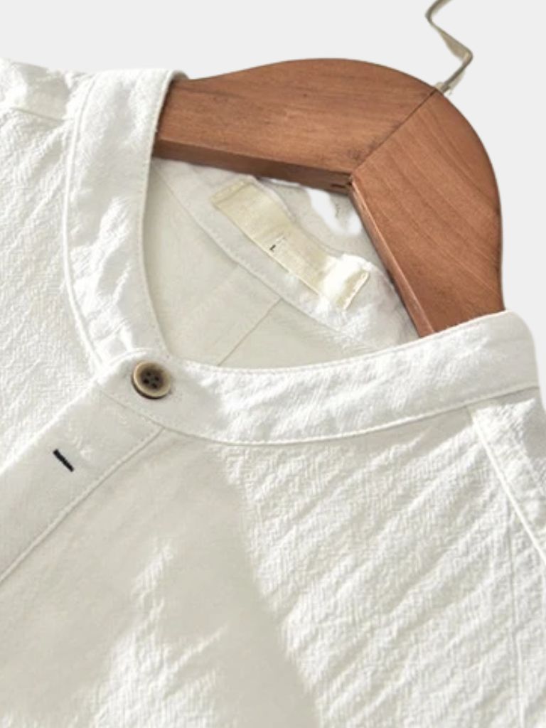 Essential Short Sleeve Linen Shirt — North Row | Detail View