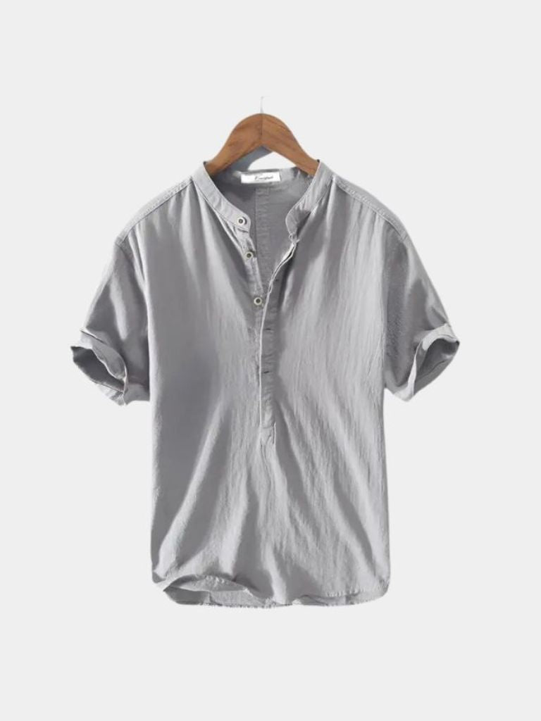 Essential Short Sleeve Linen Shirt — North Row | View 13
