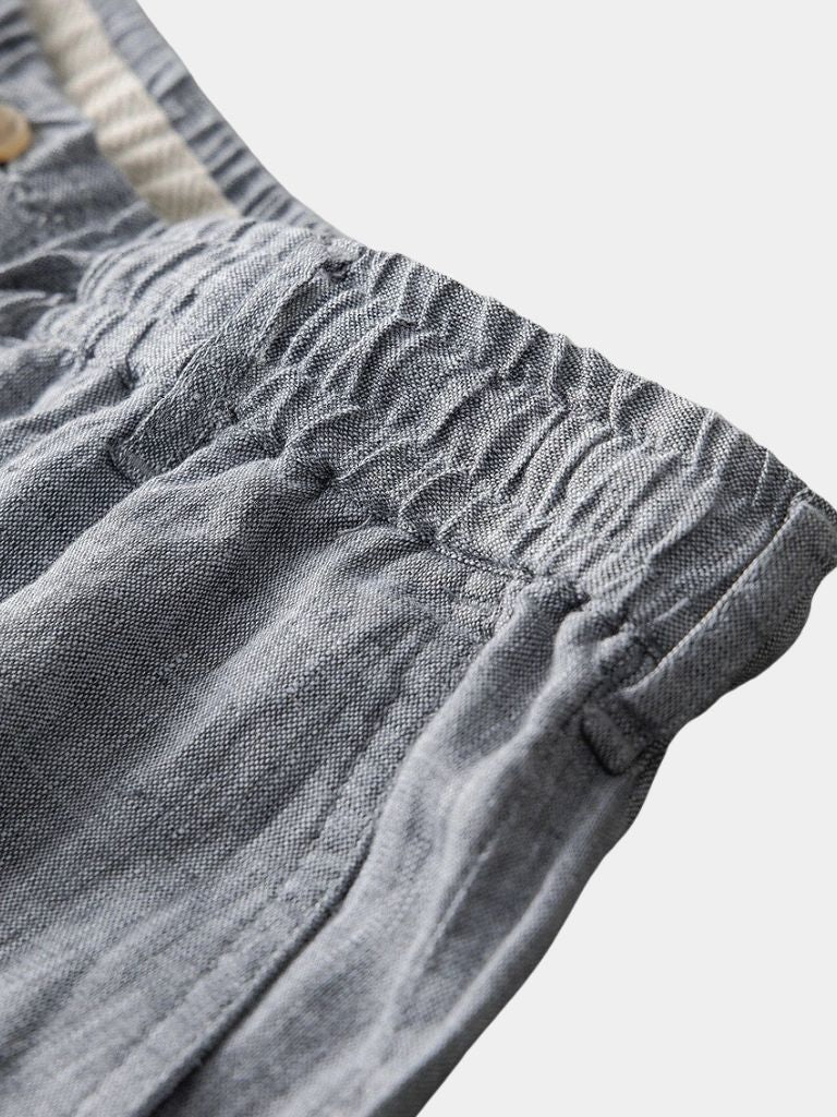 Gris Mariner Linen Shorts — North Row | Close-Up