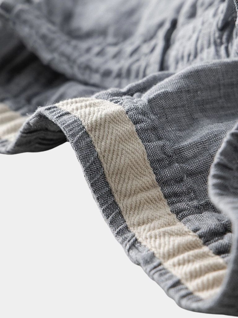 Gris Mariner Linen Shorts — North Row | Texture Detail