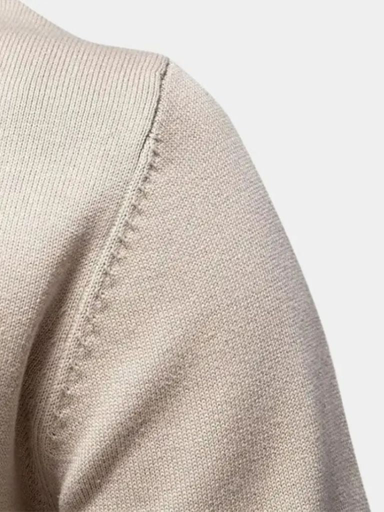 Half Zip Knitwear Solid Color Cardigan Sweater — North Row | Flat Lay