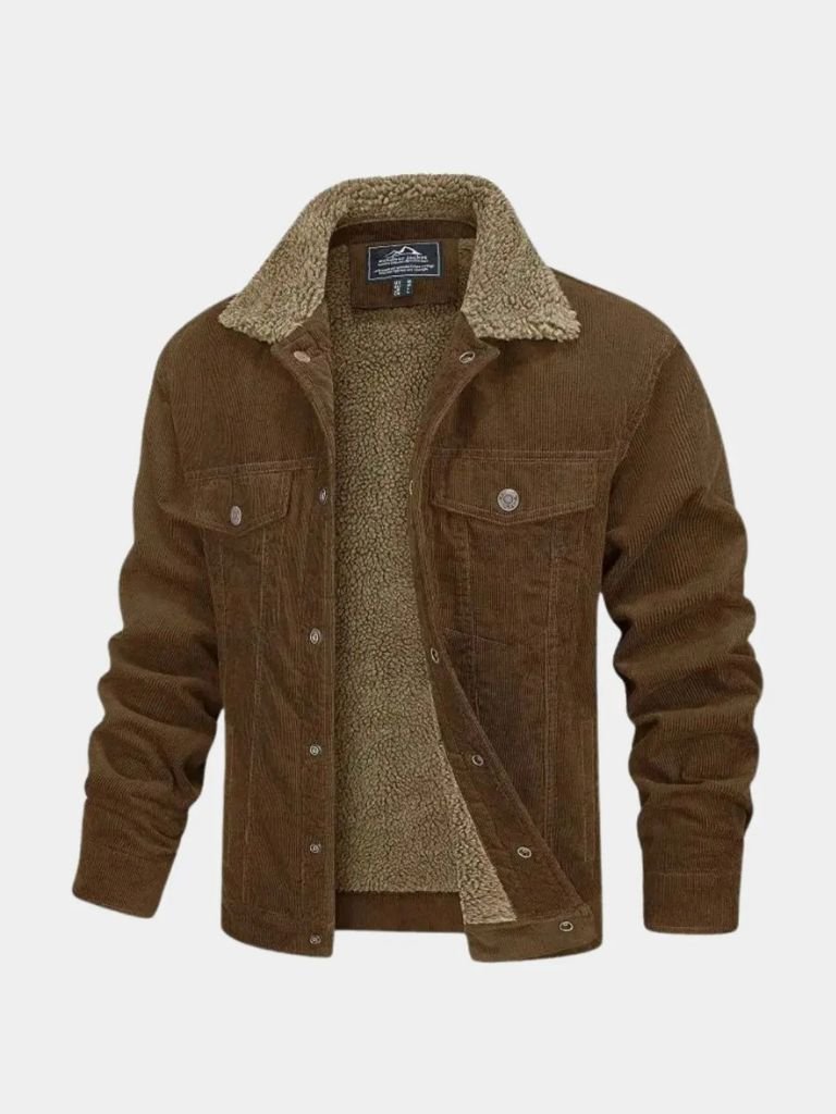 Heritage Corduroy Sherpa Jacket — North Row | Model Wearing