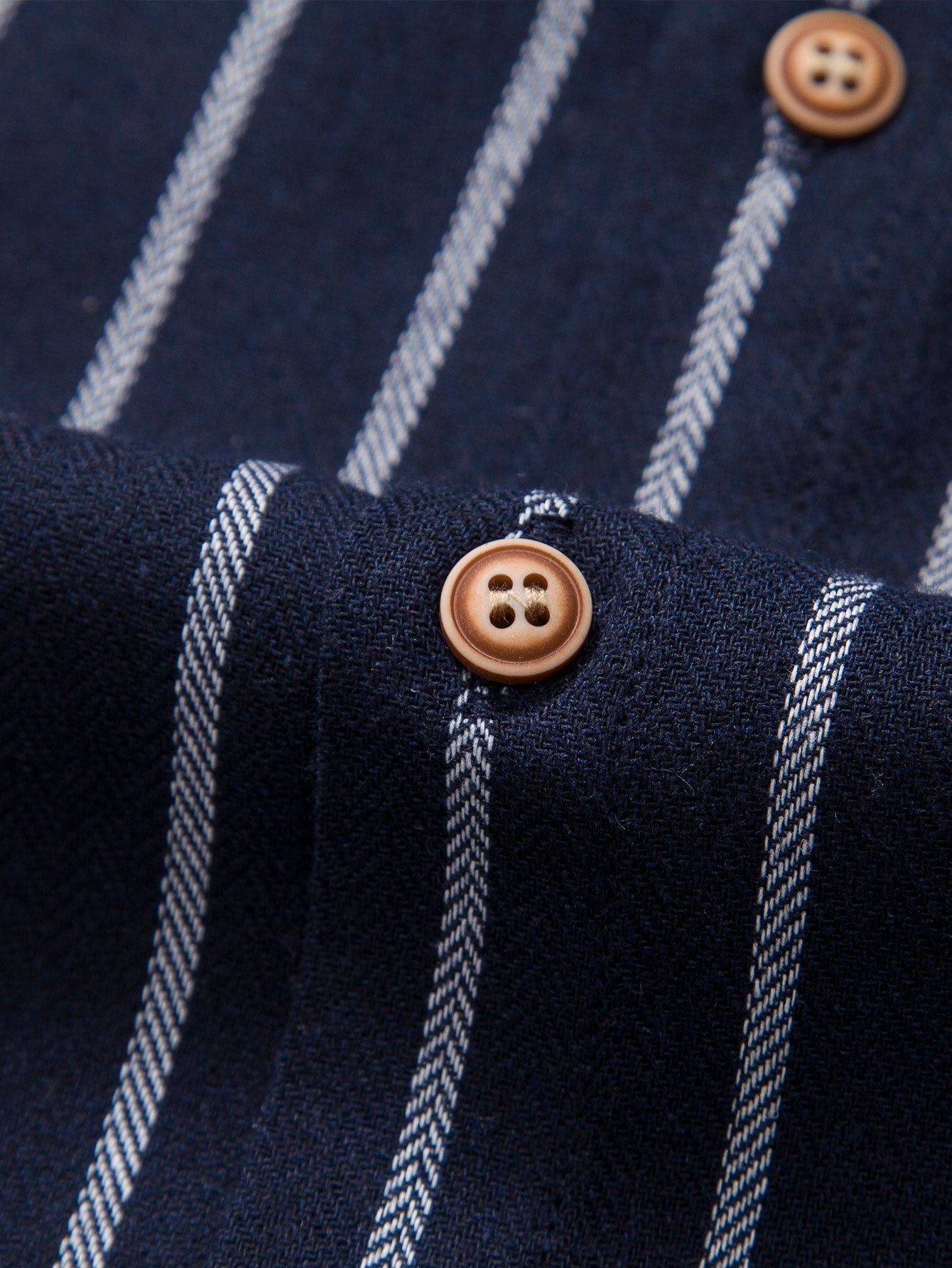 Cotton Blend Striped Button Up Shirt — North Row | Flat Lay