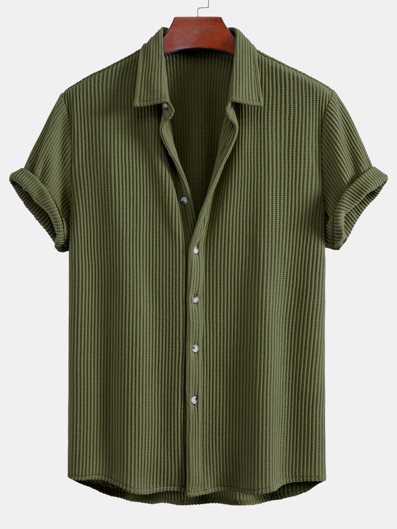 Waffle Button Up Shirt — North Row | Back View