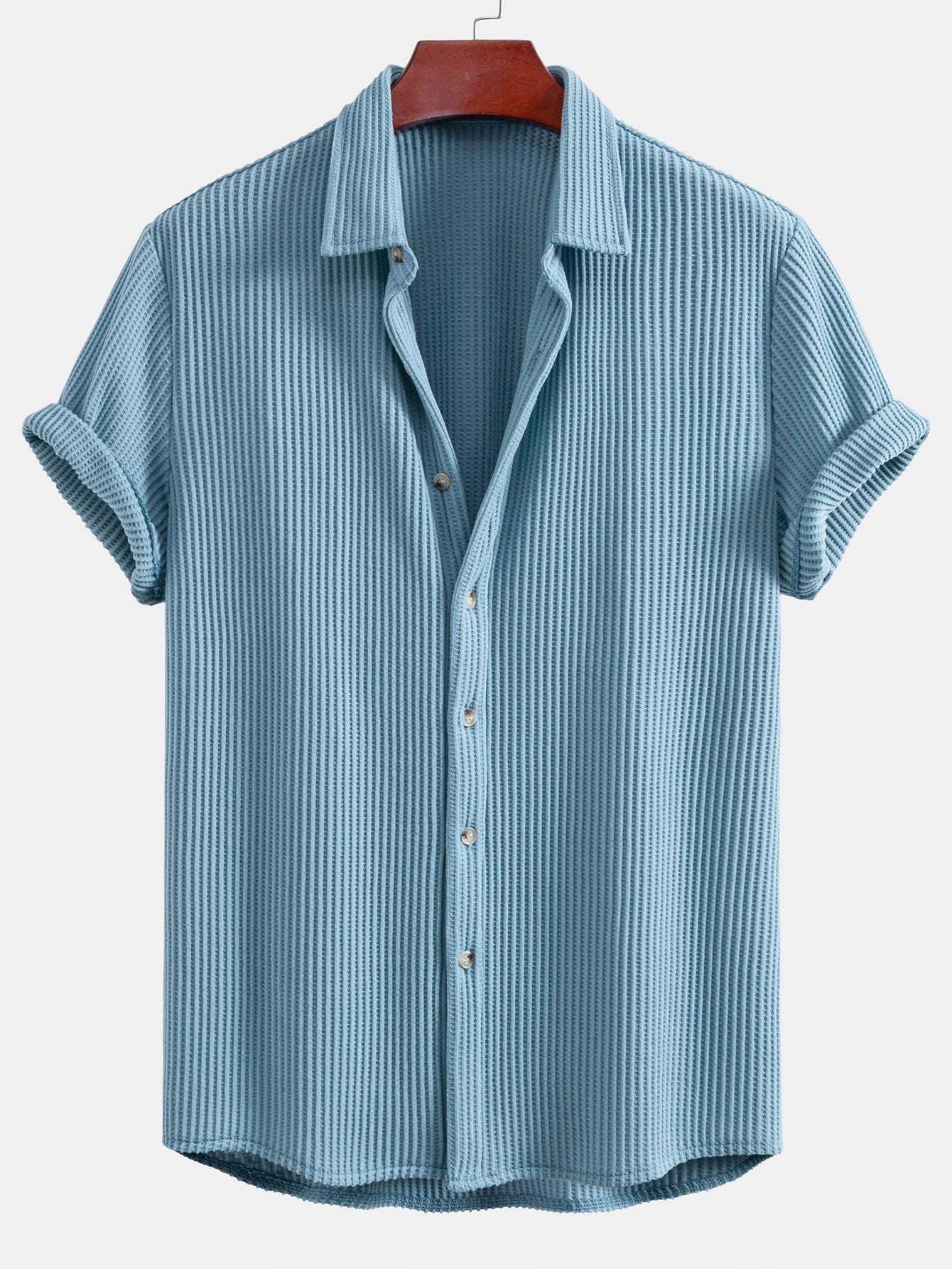 Waffle Button Up Shirt — North Row | Texture Detail