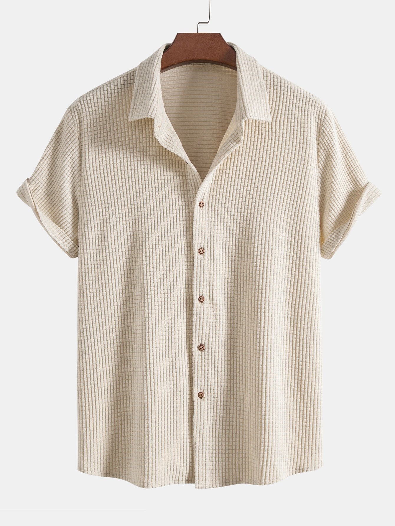 Waffle Button Up Shirt & Shorts — North Row | Detail View