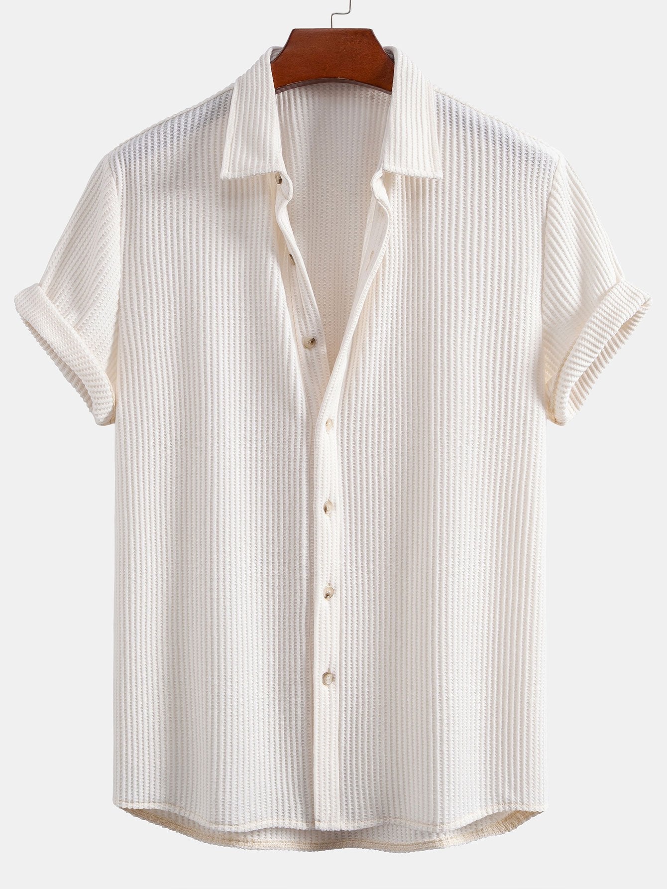 Waffle Button Up Shirt — North Row | Front View