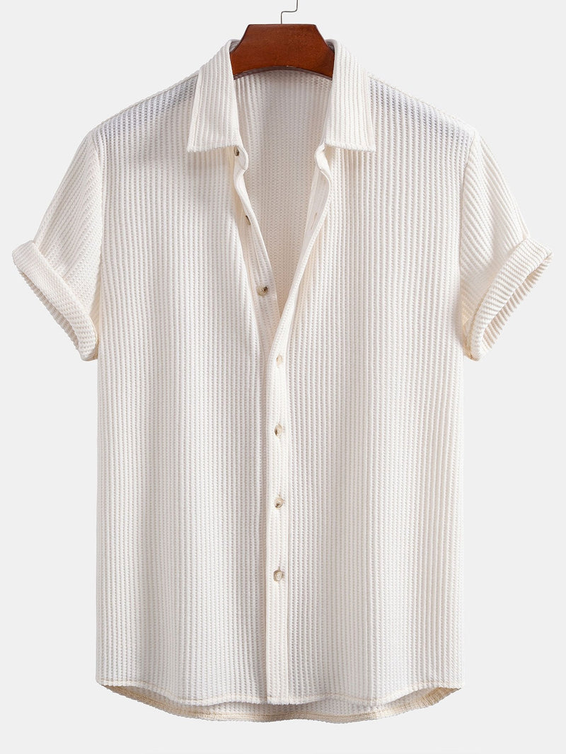 Waffle Button Up Shirt — North Row | Front View
