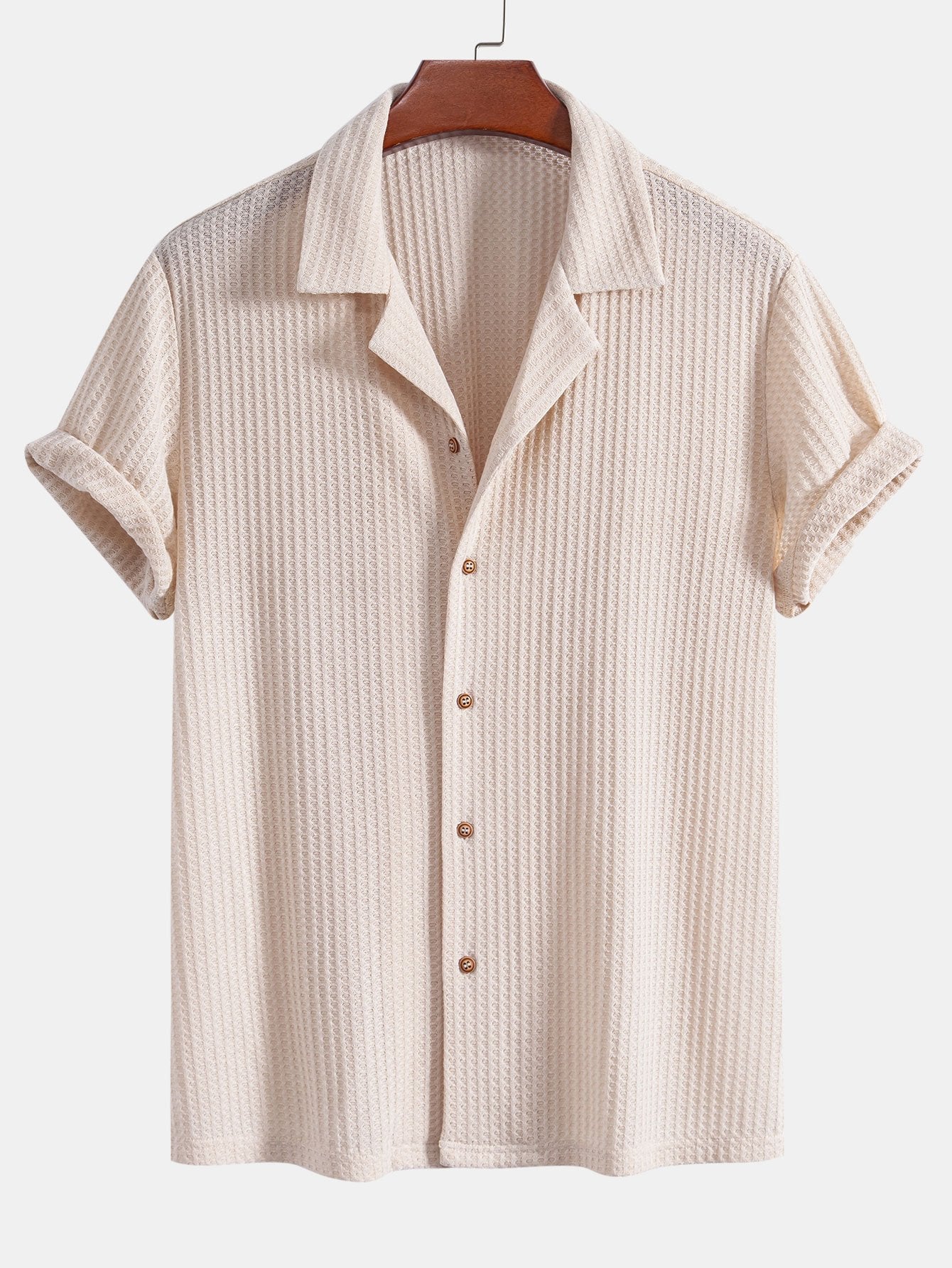 Short Sleeve Knitted Waffle Cuban Shirt & Straight Leg Linen Pants — North Row | Lifestyle