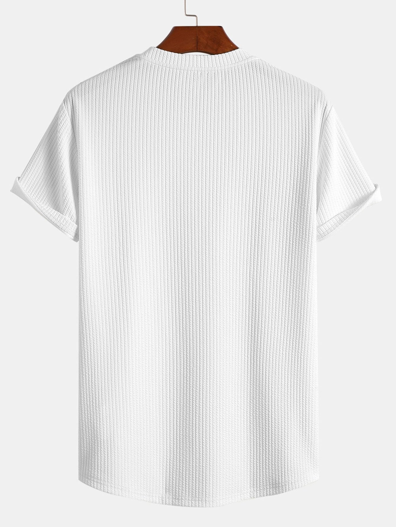 Muscle Fit Ribbed Arc Hem T-Shirt — North Row | Flat Lay