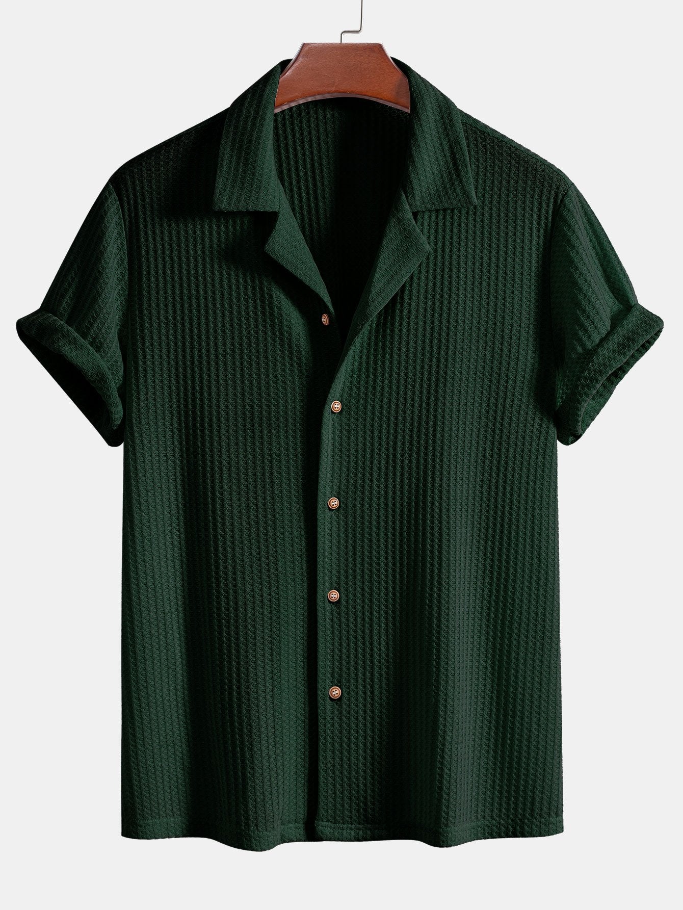 Short Sleeve Knitted Waffle Cuban Shirt & Straight Leg Linen Pants — North Row | Worn Look