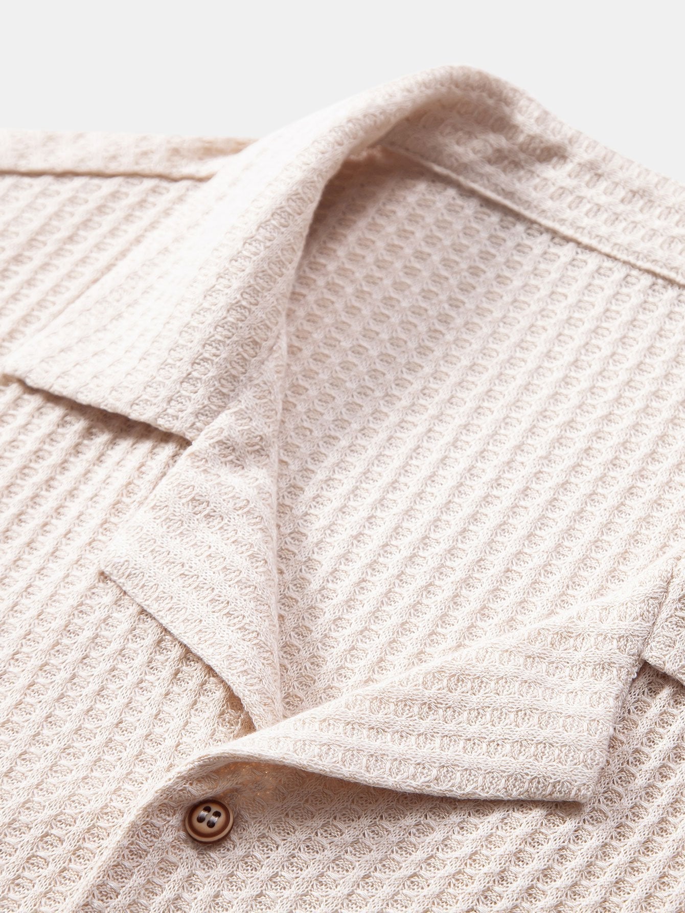 Short Sleeve Knitted Waffle Cuban Shirt & Straight Leg Linen Pants — North Row | View 13