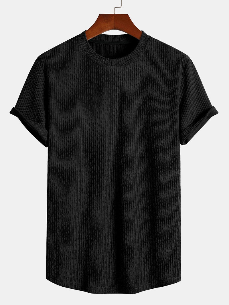 Muscle Fit Ribbed Arc Hem T-Shirt — North Row | Side View