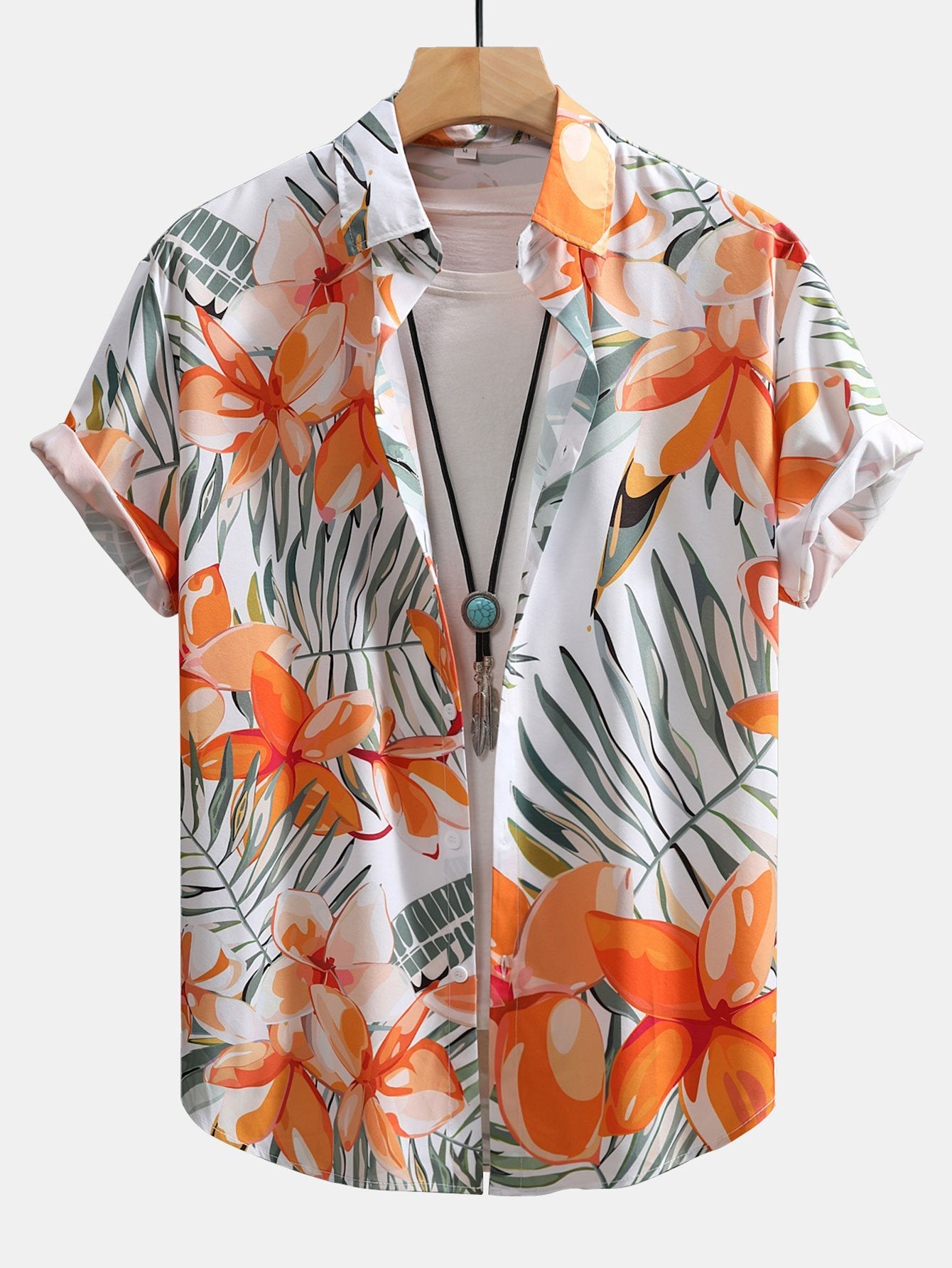 Flower Plants Print Button Up Shirt & Swim Shorts — North Row | Flat Lay