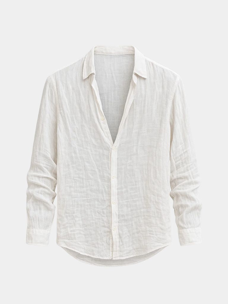 [SPECIAL PACK] Linen Reverie Summer Shirt — North Row | Collar Detail