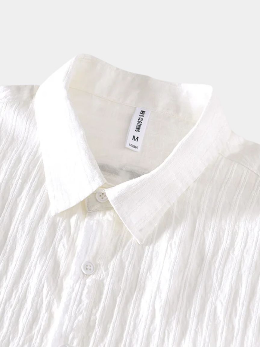 Lumière Linen Shirt — North Row | Close-Up