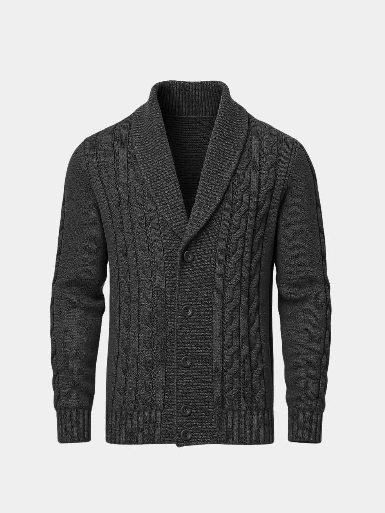 Men's Elegant Knit Cardigan — North Row | Texture Detail