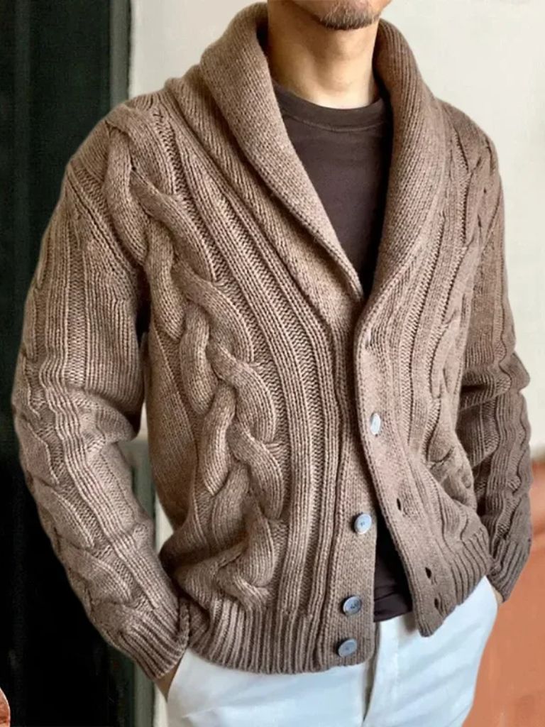 Men's Knitted Cardigan — North Row | Back View
