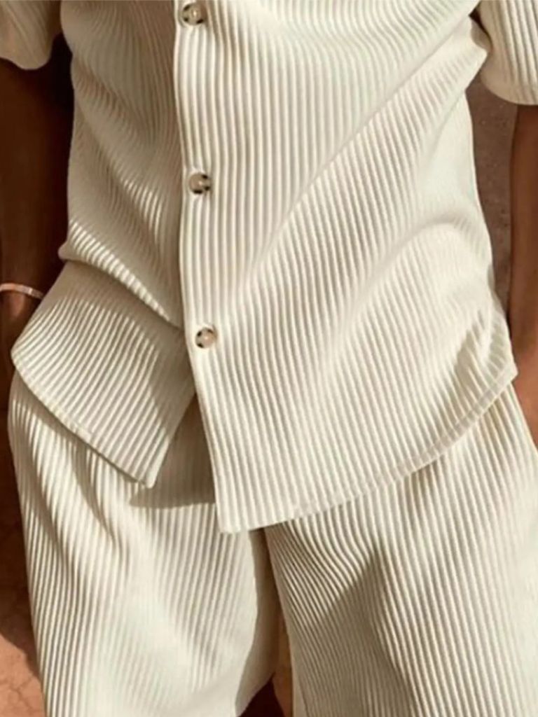 Minimalist Corduroy Set Shorts and Shirt — North Row | Detail View