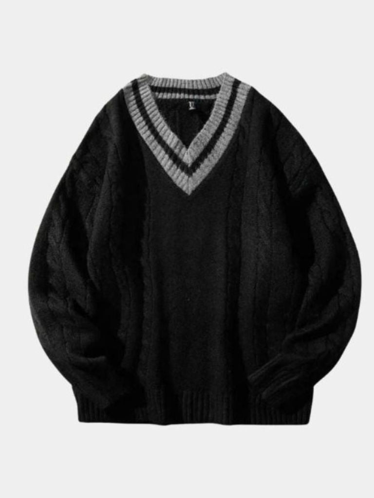 Minimalist V-Neck Sweater — North Row | Texture Detail