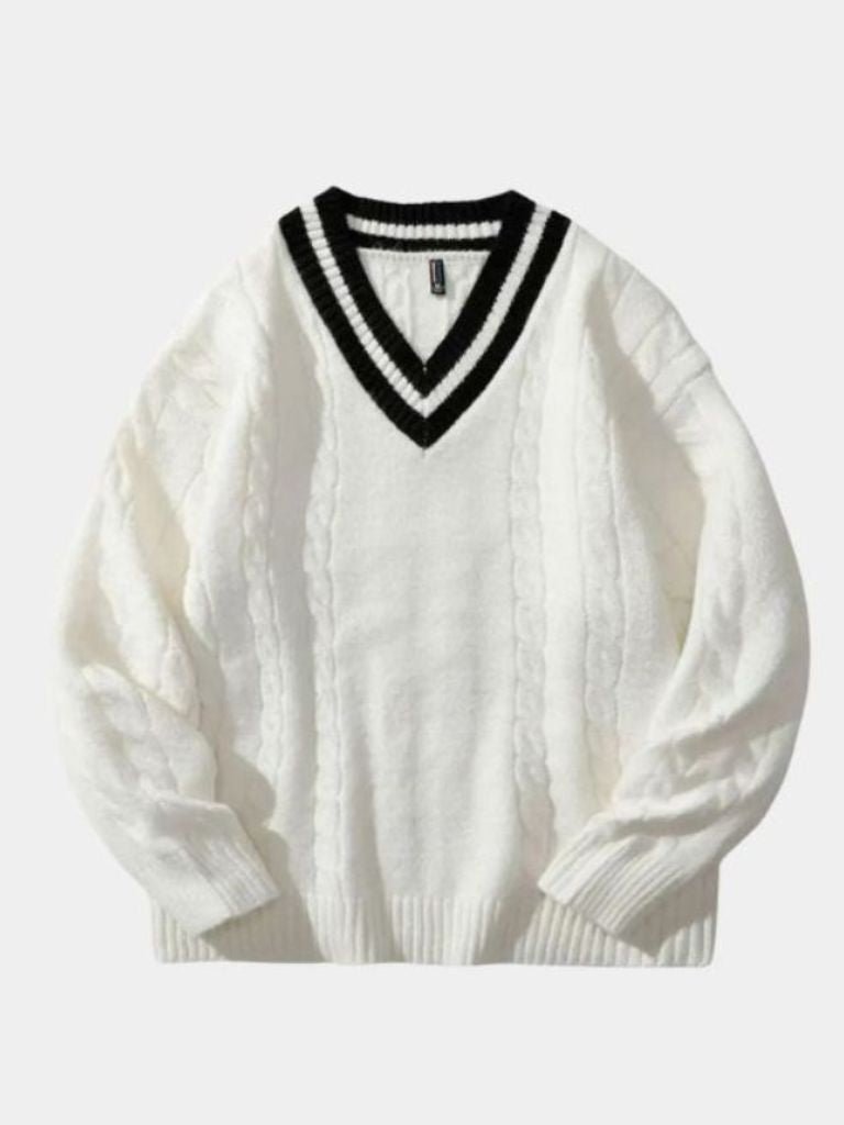 Minimalist V-Neck Sweater — North Row | Side View