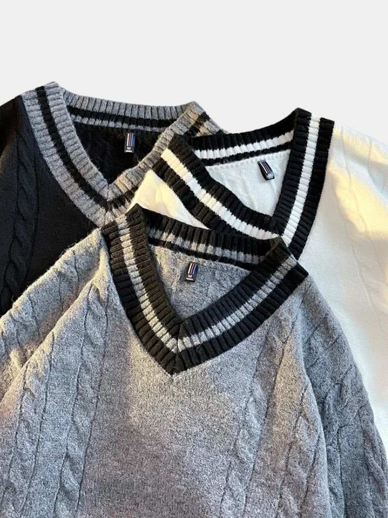 Minimalist V-Neck Sweater — North Row | Detail View