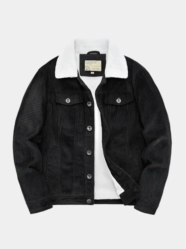 Minimalist Vintage Corduroy Jacket — North Row | Model Wearing