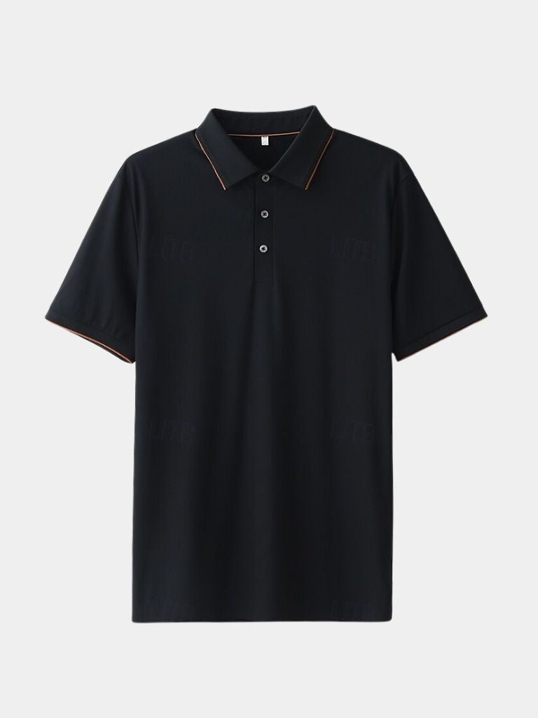 Noble Knit Polo Shirt — North Row | Model Wearing