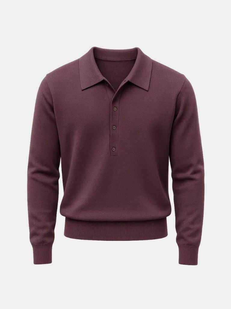 Old Money Knit Polo Pullover — North Row | Side View