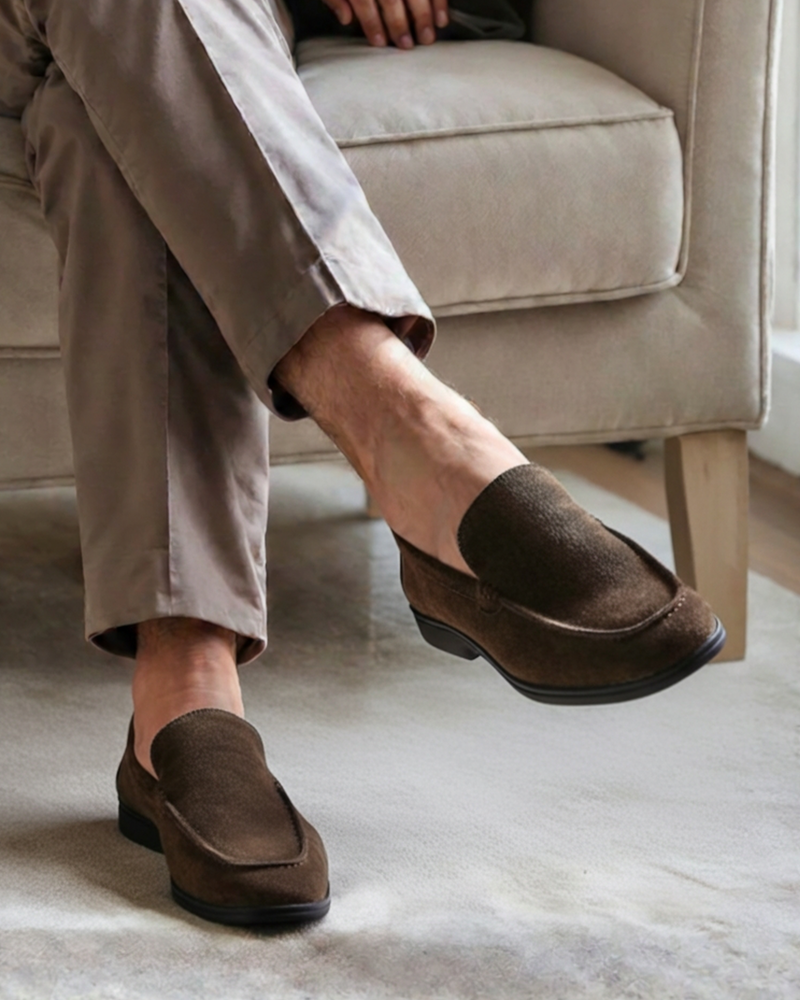 Premium Suede Loafers — North Row | Front View