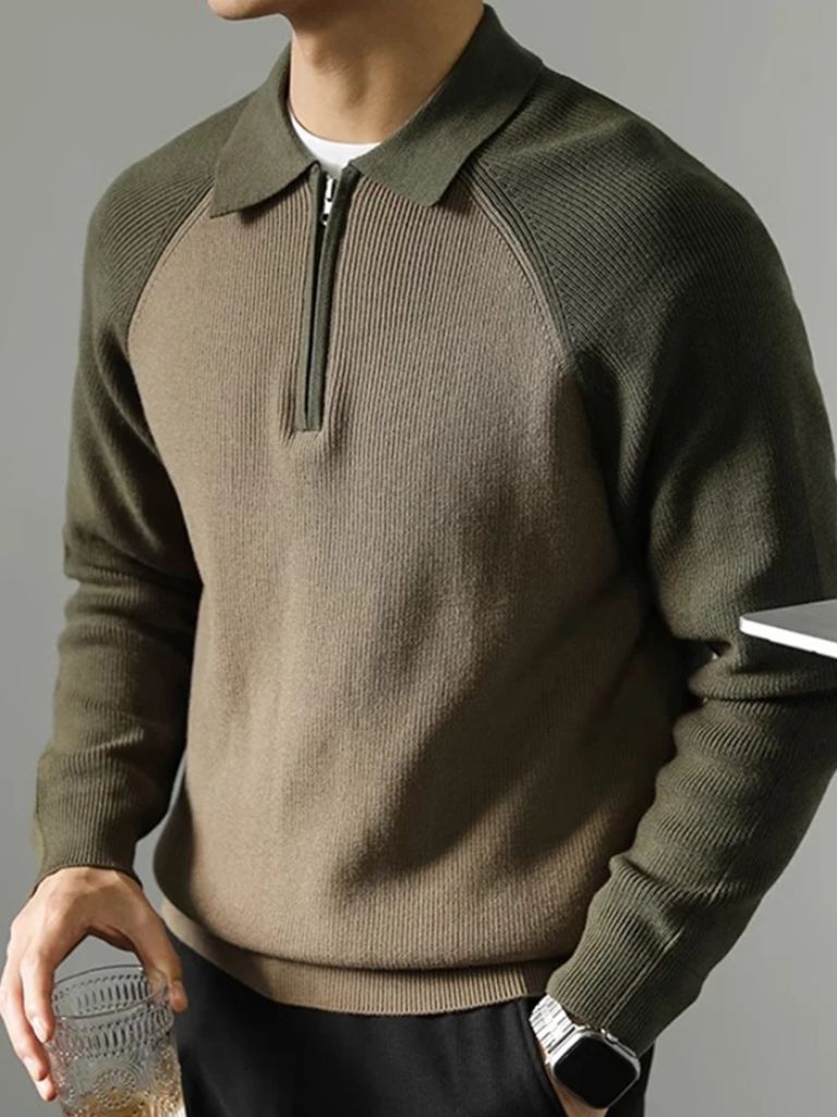 Raglan Quarter Zip Sweater — North Row | Detail View