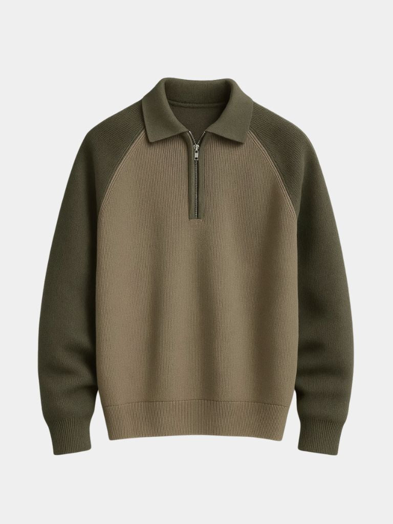 Raglan Quarter Zip Sweater — North Row | Side View