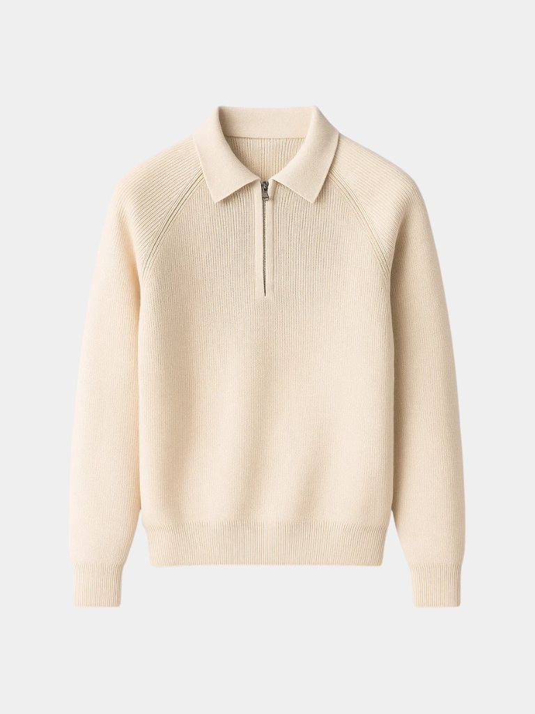 Raglan Quarter Zip Sweater — North Row | Model Wearing